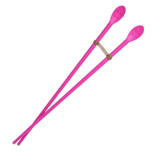 Silicone Cooking Chopsticks with Spoon, 12-Inch, Pink, Made in Korea - color: Pink