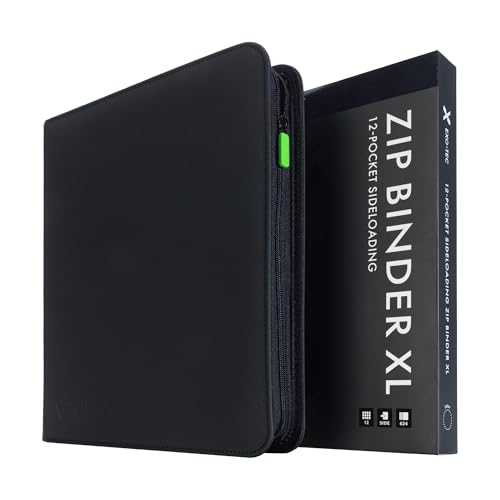 Vault X 12 Pocket XL Zip Trading Card Binder 624 Cards Exo-Tec (Black) - color: Black, size: 12 Pocket XL