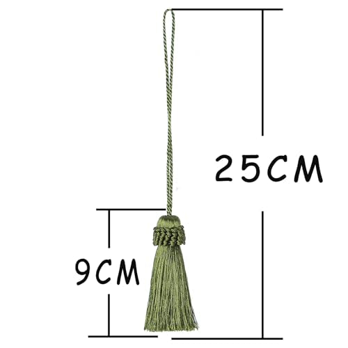8PCS Tassel Key Colorful Tassel for Cord Loop,Elegant Handmade DIY Craft Accessory Home Decoration (Green) - color: Green