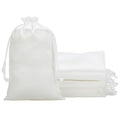 30Pcs Satin Gift Bags, 5x8 White Cloth Drawstring Pouch - color: White, size: 5×8 in