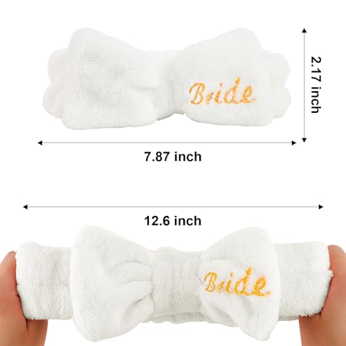 Semato Bachelorette Party Favor Set - Bride & Bridesmaid Spa Headbands (1 bride+ 7 leopard) - color: 1 bride+ 7 leopard
