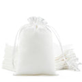 30Pcs Small Satin Gift Bags, 4x6 White Cloth Drawstring Pouch - color: White, size: 4×6 in