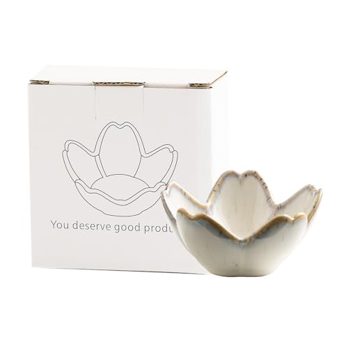 Floral Vanity Tray, Ceramic Jewelry Dish for Rings - color: grey