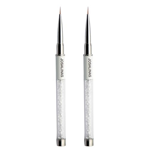 Nail Brushes Art Pen 2PCS, Gel Polish Painting Tools with Nail Extension Gel Builder, Salon at Home DIY Manicure (White-Liner#7mm) - color: White