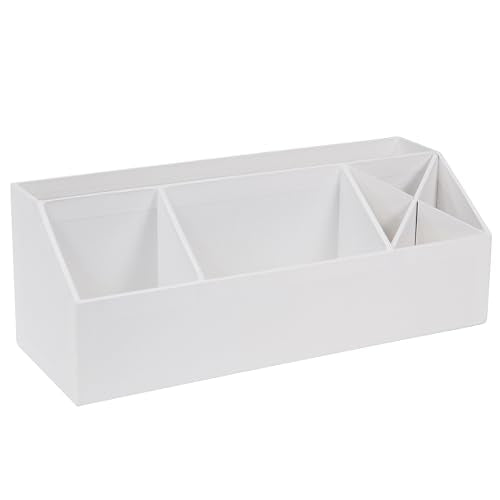 Bigso Elisa Desktop Organizer - Durable Office Desk Organizer with 7 Compartments for Office Supplies and Accessories - 13.1 in x 4.9 in x 4.9 in - White - color: White