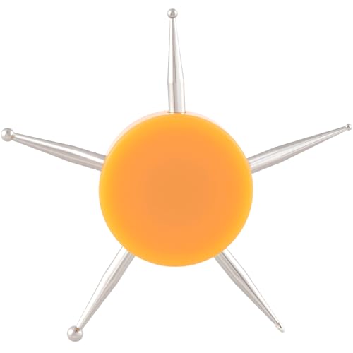 Nail Dotting Tool, 5-in-1 Metal Dotting Tool Nail Art, Circular Nail Design Dotting Pen, Ergonomic Dotting Disc for Manicure Embossing, Tracing, Painting - Yellow, 1pcs - color: Yellow, 1pcs, 5-in-1