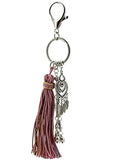 Boho Keychain, Tassels, Purse Charms for Handbags, Gift for Women - color: Silver