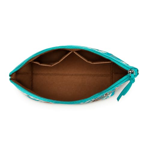 Wrangler Travel Makeup Bag Large Waterproof Cosmetic Bag for Women - color: Turquoise