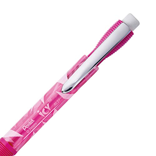 Pentel Icy Mechanical Pencil, 0.7mm, Tinted Pink Barrel, Box of 12 (AL27TP)