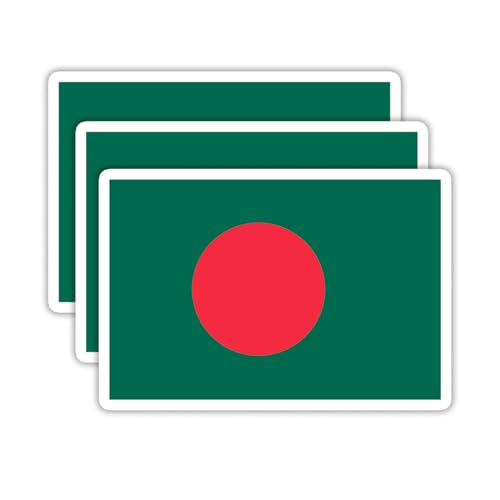 (3PCS) Bangladesh Flag stickers, Countries Flag Stickers - Waterproof Vinyl Decals For Laptops, Tumblers, Water Bottles, Books, Scrapbooks, Size 3 x 2 Inch - color: Bangladesh
