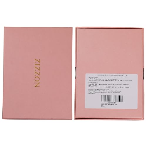 ZIZZON Manicure Set 18 in 1 Professional Pedicure Set Nail scissors Grooming Kit with Leather Travel Case Pink - color: Pink