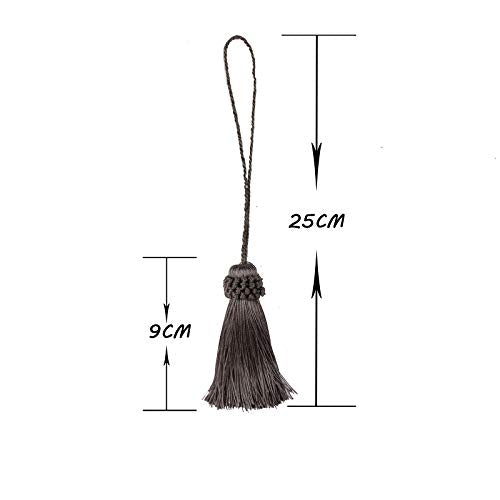 8PCS Tassel Key Colorful Tassel for Cord Loop,Elegant Handmade DIY Craft Accessory Home Decoration (Charcoal) - color: Charcoal