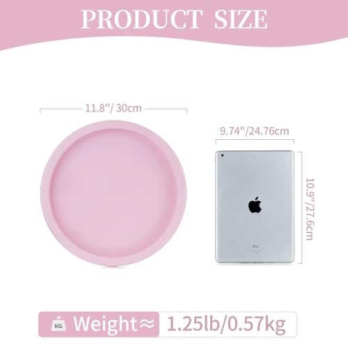 Hanobe Pink Round Decorative Tray with Beaded Edge - color: Pink
