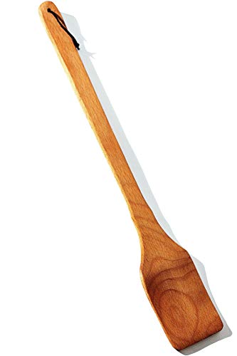 ECOSALL Large Wooden Spoon - 18" Heavy Duty Stir Paddle With a Long Handle