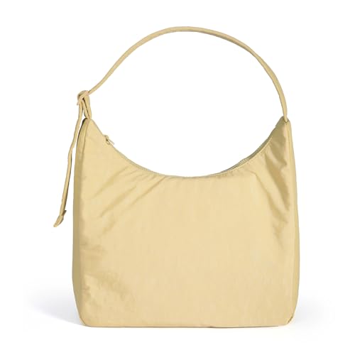 FASTFAIRY Nylon Shoulder Bag: Lightweight Adjustable Strap - color: Large-butter Yellow, size: Large