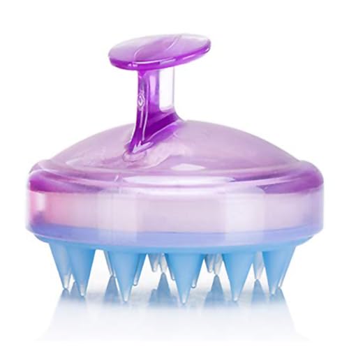 INVODA Scalp Massager Shampoo Brush Soft Silicone Bristles for Dandruff Removal & Hair Growth, Waterproof Wet/Dry Use, Men, Women & Pets - color: Purple