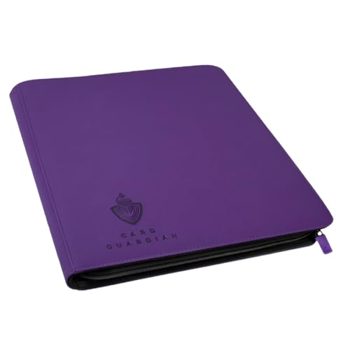 Card Guardian 12 Pocket Premium Binder with Zipper, Purple - color: Purple