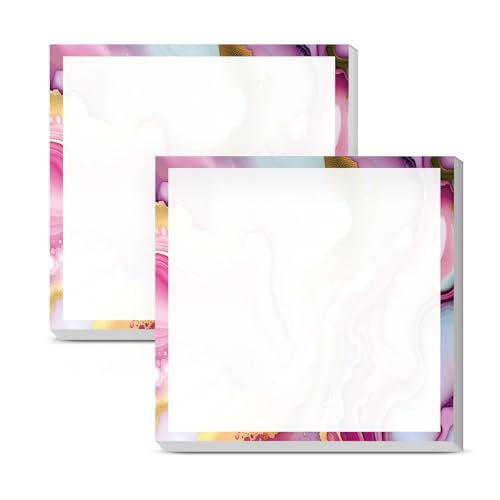 Sticky Notes 3x3 Inches, 2 Pads, Easy Post Cute Self-Stick Notes, Colorful Self Stick Notes Pads for Home Office Notebooks Accessories, Strong Adhesive Note Pad Watercolor Marble - color: Watercolor Marble