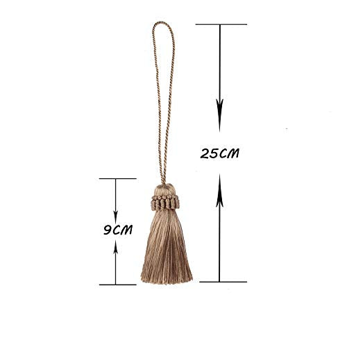 8PCS Tassel Key Colorful Tassel for Cord Loop,Elegant Handmade DIY Craft Accessory Home Decoration (flaxen) - color: Flaxen
