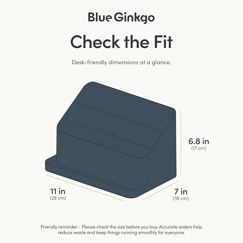 BLUE GINKGO Desk Organizer, Office Supplies, Blue, Made in Korea - color: Prussian Blue, size: ORGANIZER