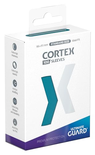 Ultimate Guard Cortex Outer Card Sleeves, 60 Japanese Size TCG Sleeves, 62 x 89mm, Petrol Back, Glossy Finish, No PVC & Acid-Free, High Clarity - color: Petrol, size: Japanese Glossy