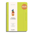 Anecdote Planner w/ 2026-2027 Calendar Yearly Planner Vegan Leather Cover - color: Neon Yellow