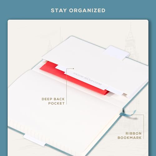 BEECHMORE BOOKS A5 5x8 Lined Leather Journal For Men, 120 GSM with Gift Box - color: Arctic Teal, size: A5 - 5.8" x 8.3" Medium