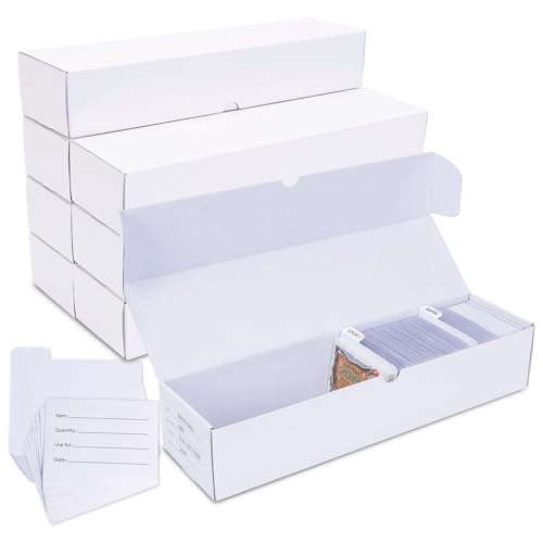 Trading Card Storage Box, 8-Pack 1000 Count Cardboard TCG & Sport Card Box - size: 8 piece 14in for Standard