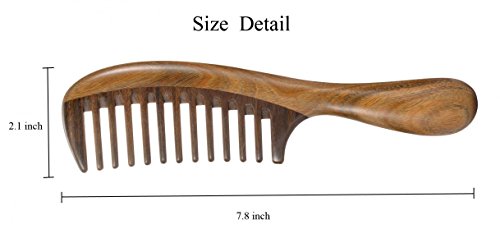 Louise Maelys 2 Pack Wooden Hair Combs, Wide and Fine Tooth Wooden Comb - color: Wide tooth+ Fine Tooth
