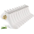 Women's Ankle Socks, 5 Pairs, Bamboo Rayon Ultra Thin Low Cut - color: White, size: Large
