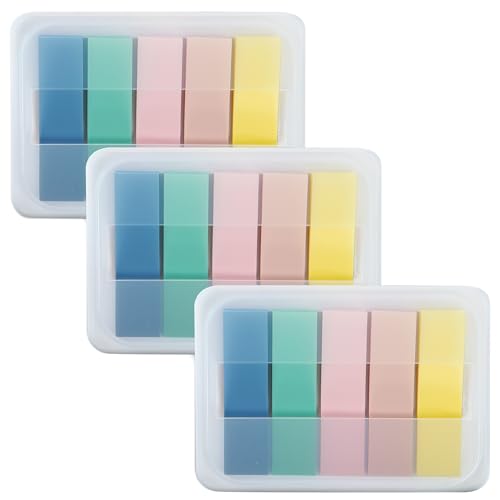 Essex Wares - 300 Pieces, 5 Boho Colors, Transparent Sticky Notes Tabs - color: Boho Colors