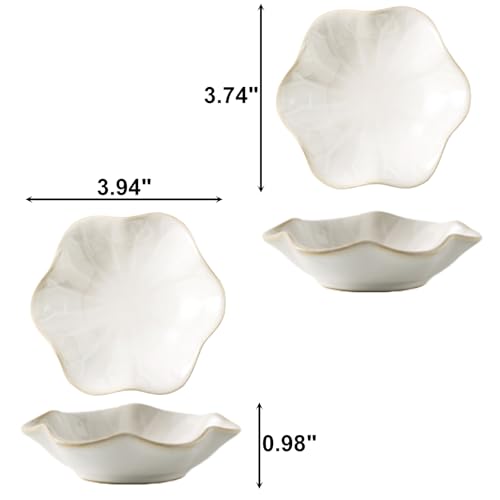 2Pcs Ceramic Jewelry Dish, Lotus Leaf Shape Ring Holder Necklace Dish, Small Key Ring Dish, Suitable for Mother Friend Sister, Gifts for Women, Home Decor Trinket Tray (White) - color: White & White