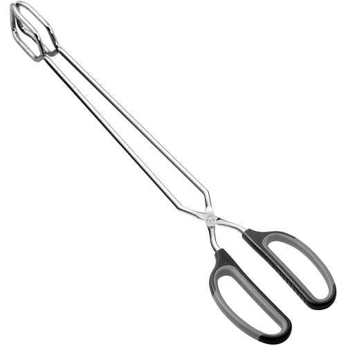 HINMAY Scissor Tongs 16" Extra Long Stainless Steel Barbecue Grilling Tongs - size: 16"