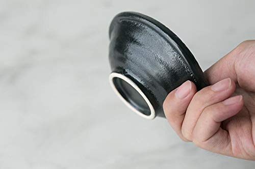 Colias Wing 3.5 Inch Simple Style Single Color Stylish Design Multipurpose Porcelain Side Dish Bowl Seasoning Dishes Soy Dipping Sauce Dishes-Set of 5-Black - color: Set-of-5-TypeC