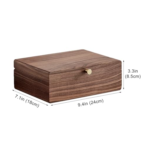 Black Walnut Wooden Jewelry Box for Women with Removable Tray - style: 2 Layer A