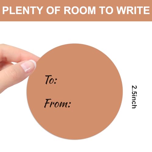 Whaline 315Pcs Boho Gift Tag Stickers 2.5 Inch Neutral Style Self-Adhesive Label Decals Round to and from Sticker for Gift Envelope Sealing Birthday Baby Shower Party - color: Boho