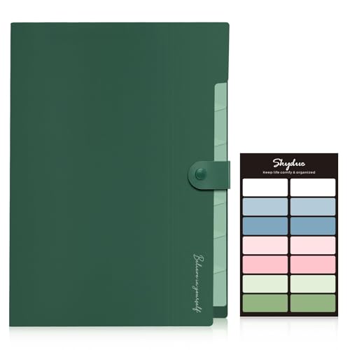 SKYDUE Expanding File Organizer with 8 Pockets, Accordion File Folders - color: Forestgreen