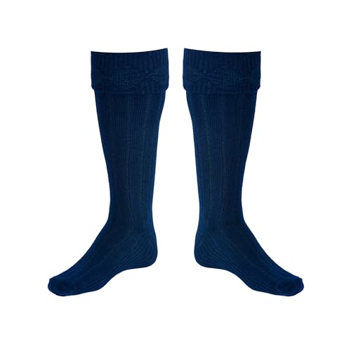 Scottish Bubbles And Square Kilt Hose for Men, Ribbed Socks for USA Shoe Sizes - color: Navy Blue, size: Medium