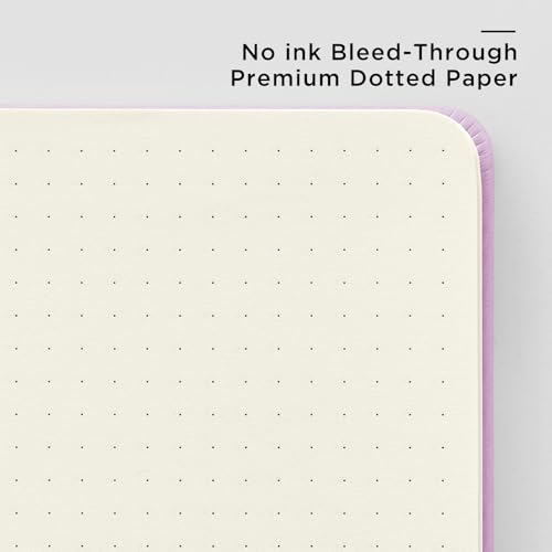 &And Per Se Dotted Journal Notebook, A5 Hardcover Aesthetic Dotted Notebook – 160 Pages 100gsm Thick Dot Grid Paper, 3 Sticker Sheets – Gift-Ready Journaling Kit for Women (Lavender Grove) - color: i.Lavender Grove, style: Dotted with Pattern