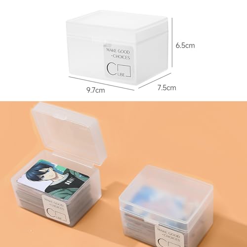 Kpop Photocard Sleeves with Storage Box, 100pcs 2x3 Mini Photo Holder - color: Clear/100 + Storage Box, size: 60x90mm