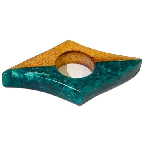 Book Page Holder - Handcrafted Mango Wood & Green Resin Thumb Bookmark - Unique Reading Accessories & Gifts for Book Lovers, Readers & Bookworms (Brown/Green)
