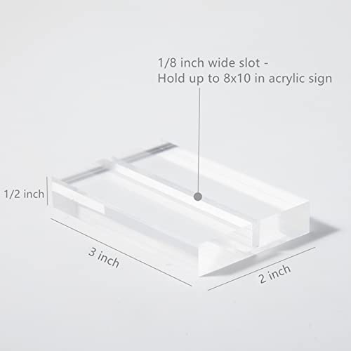 UNIQOOO 3" Clear Acrylic Stand |3mm Slot Wedding Sign Holders, Perfect for Wedding, Table Number, Exhibition, Office, Restaurant, Business, 20 Count