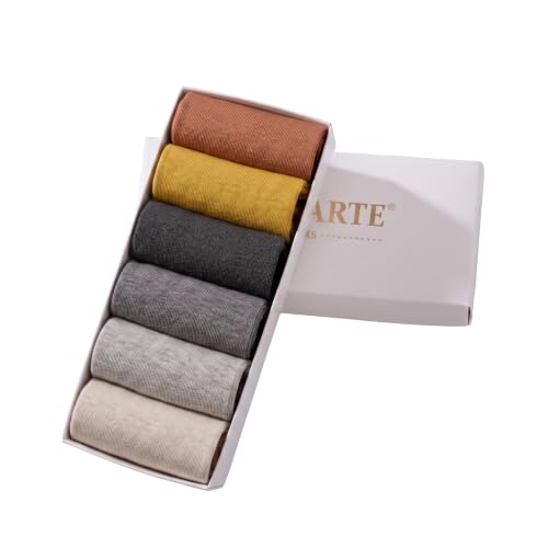 MAGIARTE Womens Mini Crew Cotton Socks,6 Pairs - color: Color#17