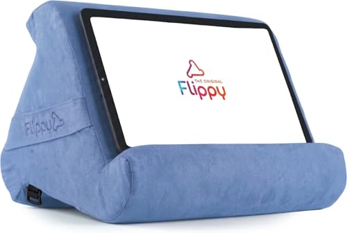 Flippy Original Tablet Pillow Stand & iPad Holder, Gift for Book Lovers & Readers, Multi-Angle Stand with Storage for Lap, Desk & Bed, Compatible with Kindle, Fire, iPad & Samsung, BlueHue 4.0 - color: BlueHue 4.0