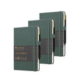 &And Per Se Lined Journal and Pen Set (3 Packs), A5 Leather Hardcover Notebook with Pen & Stationary Set, 160 Pages 100GSM Thick Ruled Paper Journal for Business Work Writing (Green) - color: Green