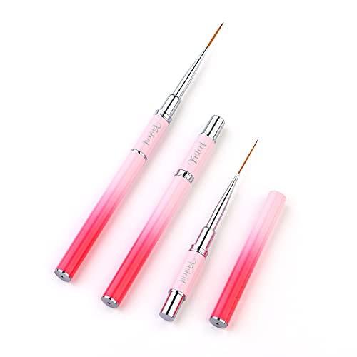 Yasterd Nail Art Brushes, 5pcs Long Nail Art Line Brushes - color: Gradient pink