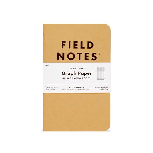Field Notes: Original Kraft 3-Pack - Graph Paper Memo Books - Grid Paper 48 Page Pocket Notebooks - 3.5" x 5.5" - color: Graph Paper