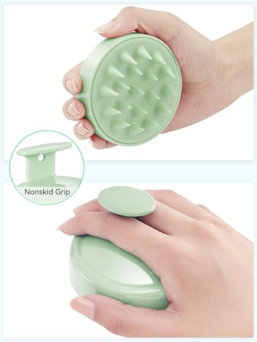 HEETA Scalp Massager Hair Growth Scrubber for Dandruff Removal Hair Care - color: Lime Green