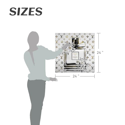 summer melody Modern White Chic Fashion Canvas Wall Art 24x24Inch - color: White, size: 24L" x 24W"