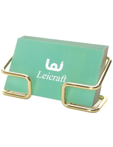 Business Card Holder for Desk, Cute Metal Card Organizers - color: Golden